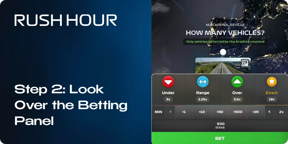 Look Over the Betting Panel in Rush Hour Game