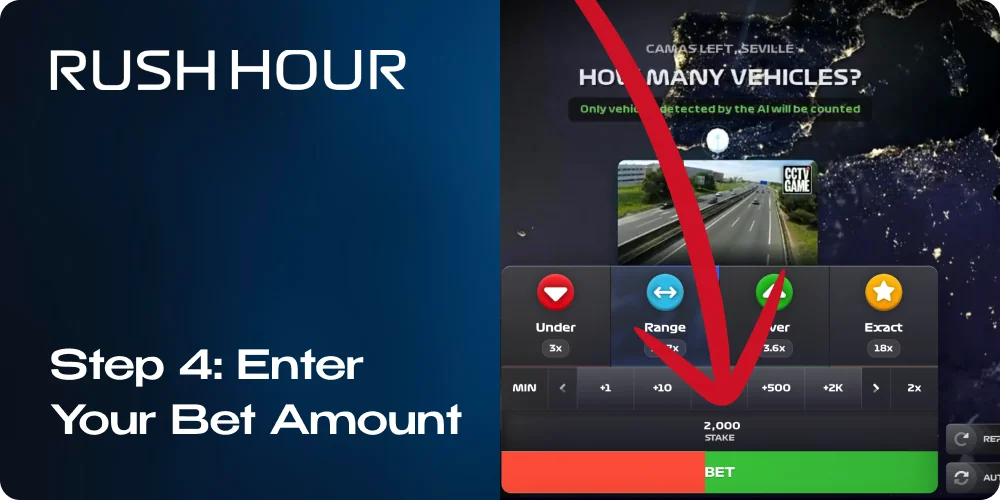Enter Your Bet Amount in Rush Hour